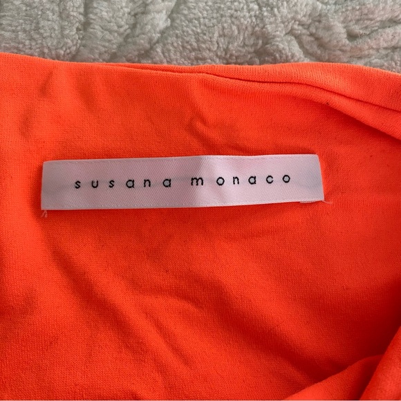 Susana Monaco Neon Orange Halter Tie Top - Picture 4 of 5